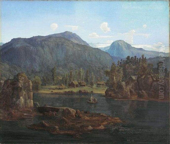 Fra Tysvaer Oil Painting by Lars Hertervig