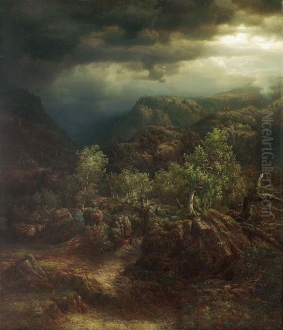 Rullestadjuvet Oil Painting by Lars Hertervig