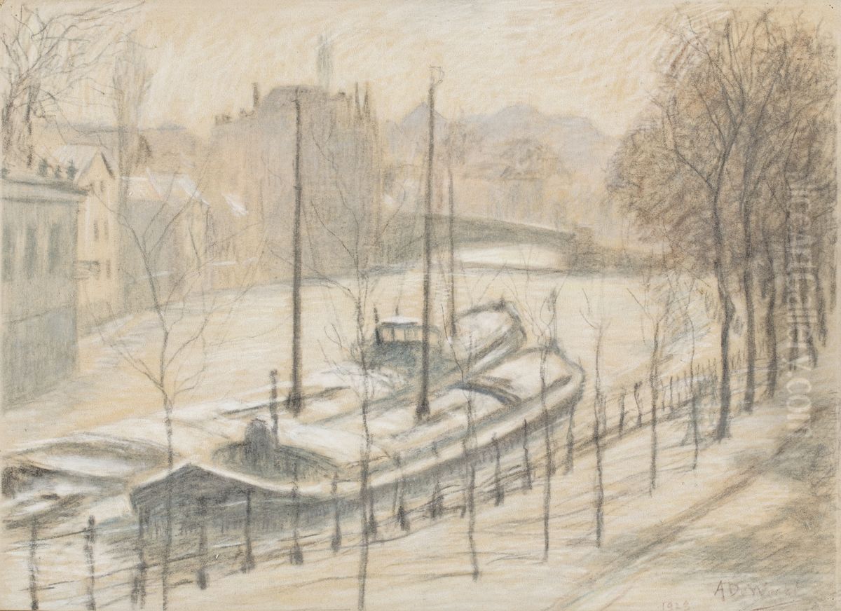 Schuiten onder de sneeuw Oil Painting by Anna de Weert