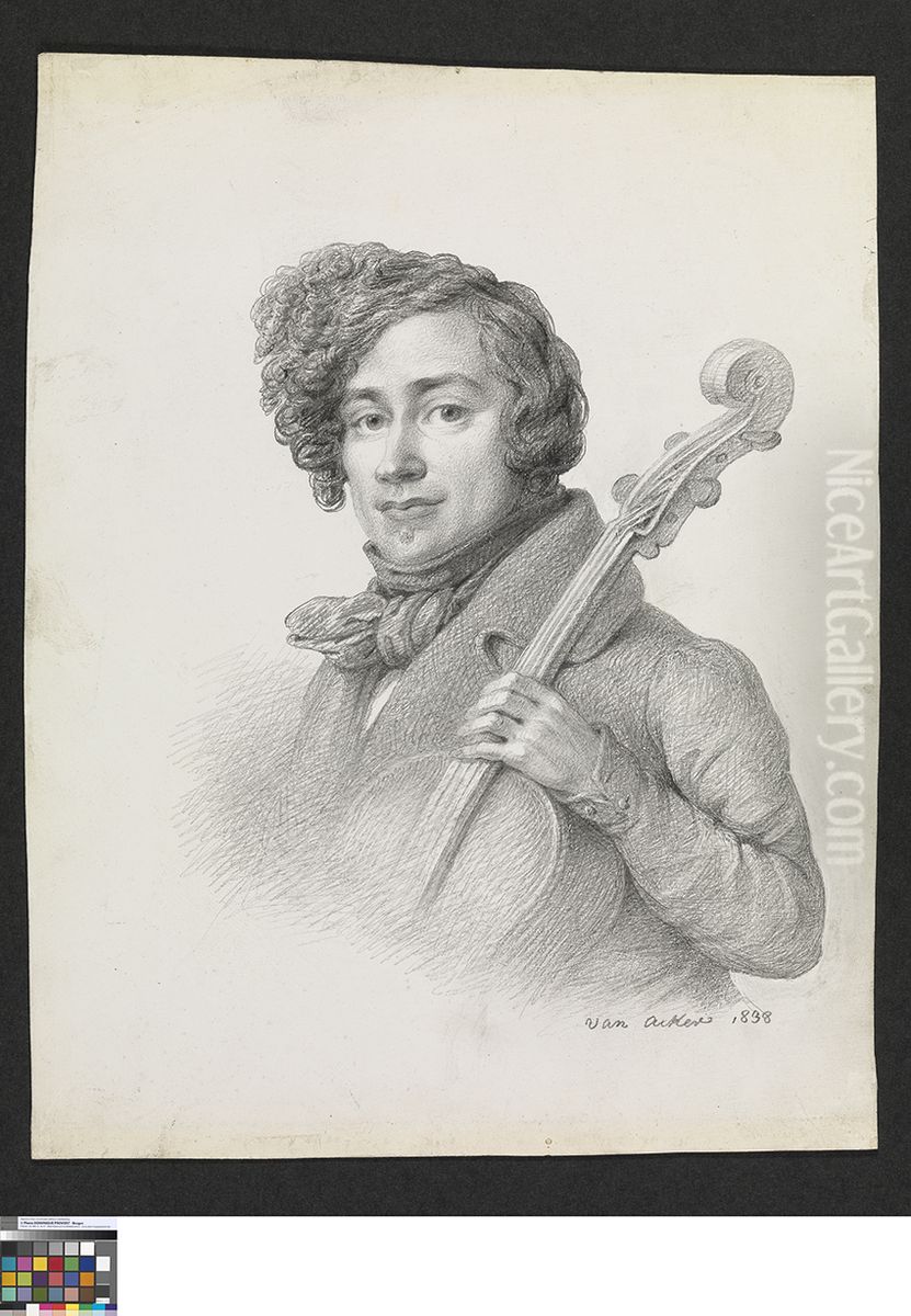 Portret van Adrien Servais Oil Painting by Johannes Baptista van Acker