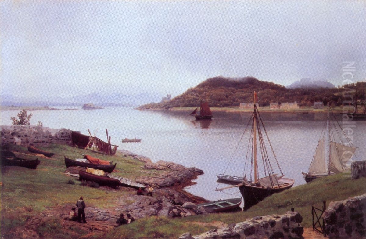 Oban Bay Oil Painting by Hans Gude