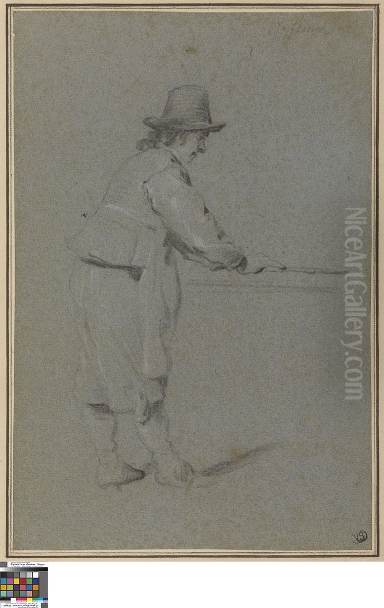 Rechtstaande man naast een tafel (een bakker?) Oil Painting by Govert Flinck