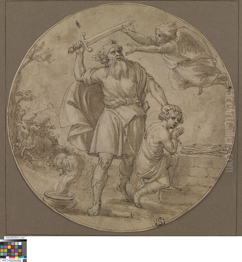 Offer van Abraham Oil Painting by Pieter de Jode I