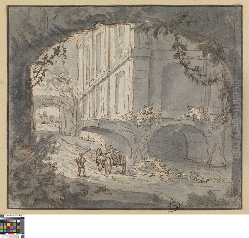 Landschap met architectuur Oil Painting by Abraham Rademaker