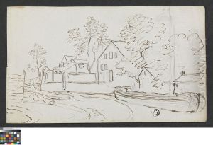 Huizen langs een rivier