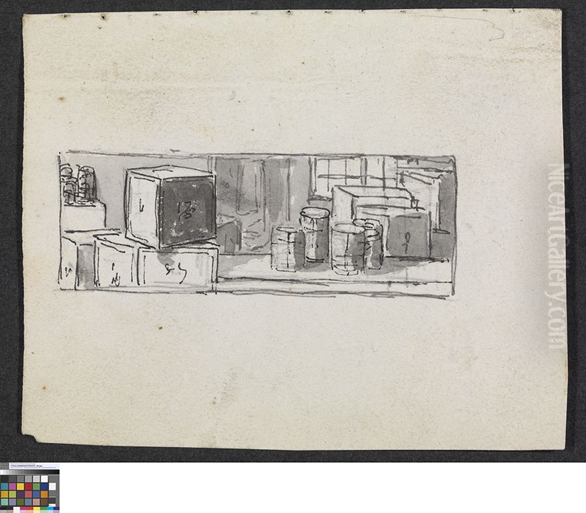 Interieur van een pakhuis Oil Painting by Pieter-Frans De Noter