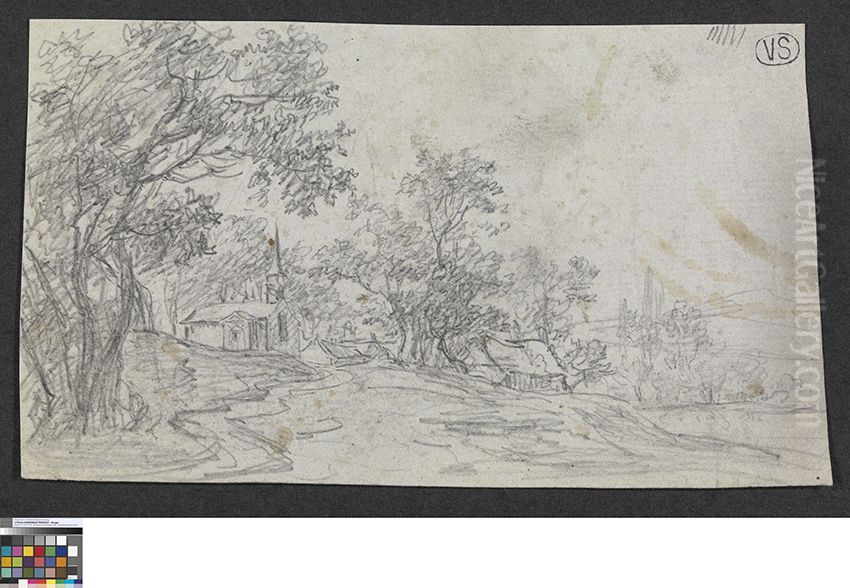 Landschap Oil Painting by Pieter-Frans De Noter
