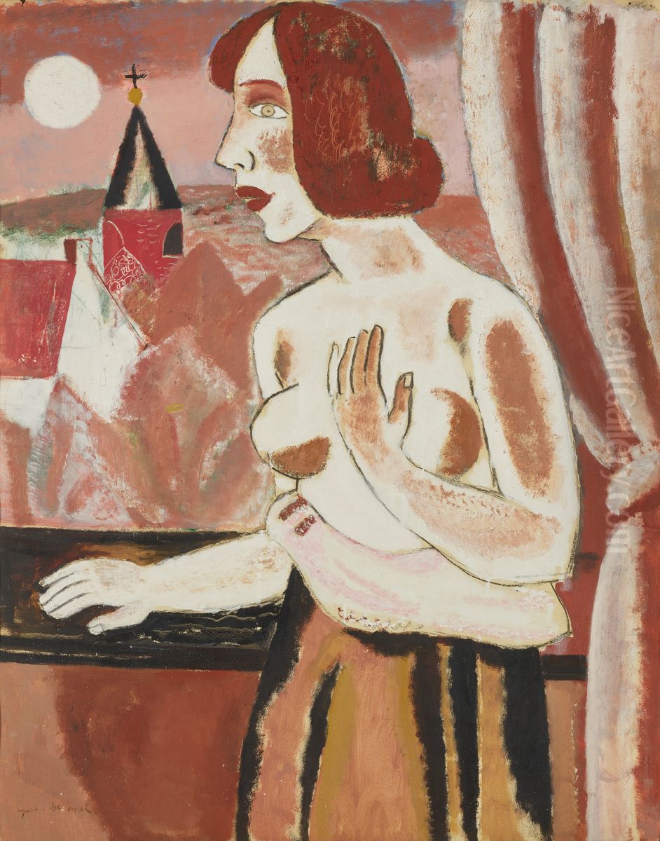 Naakt aan het venster Oil Painting by Gustave De Smet