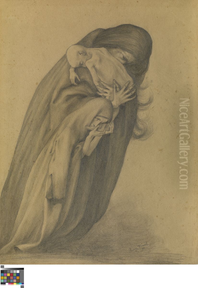 Grieving Mother Oil Painting by Georges Minne