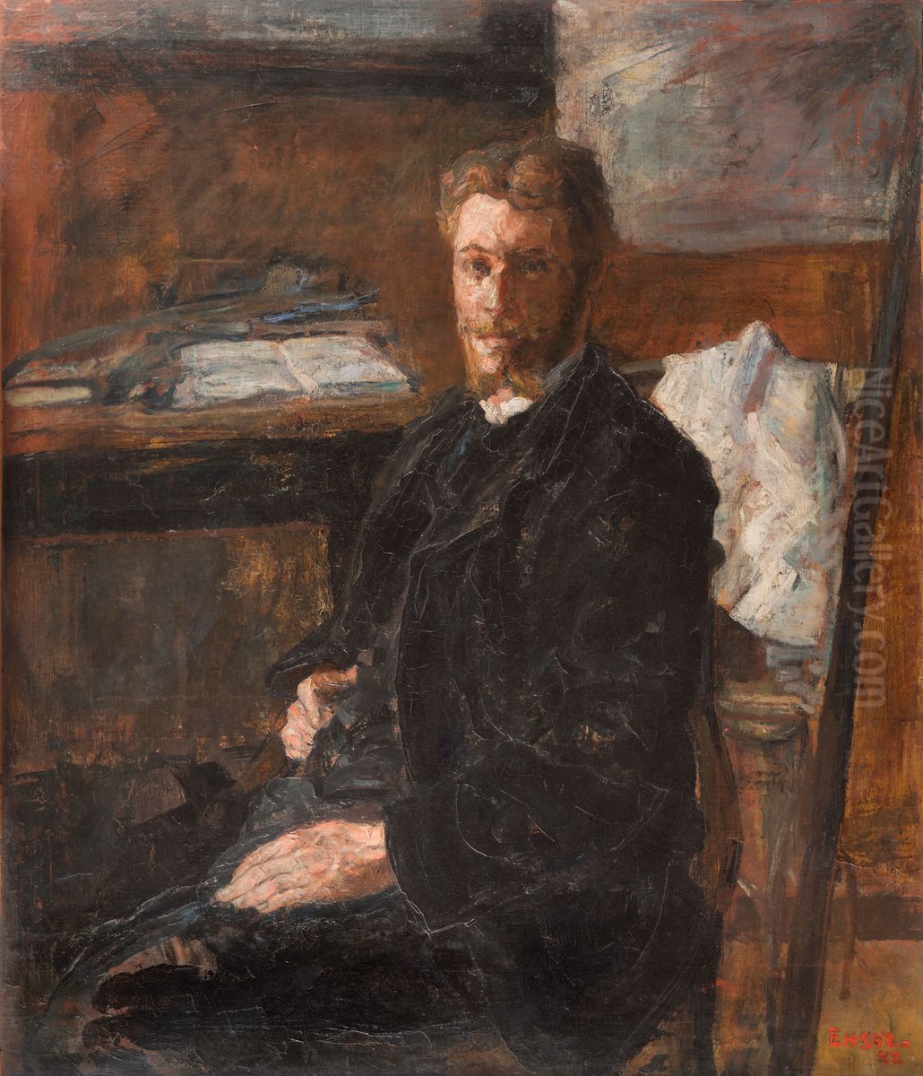 Portrait of Willy Finch Oil Painting by James Ensor