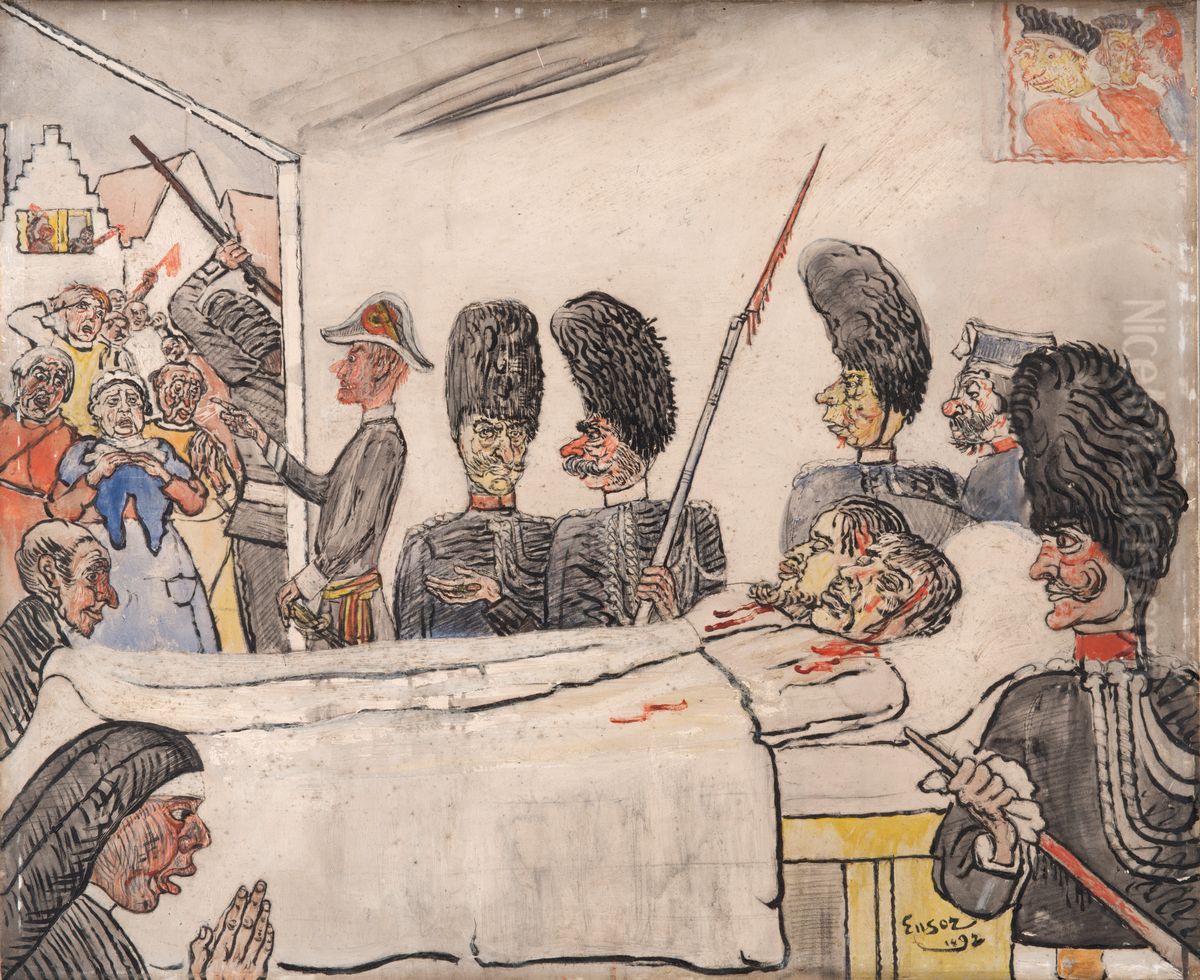The gendarmes Oil Painting by James Ensor