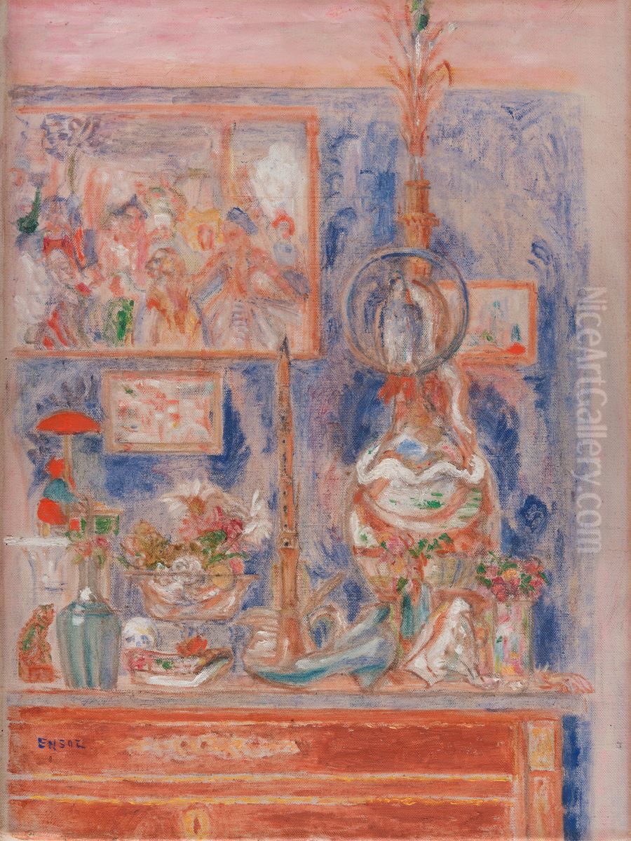 Un bon coin chez moi Oil Painting by James Ensor