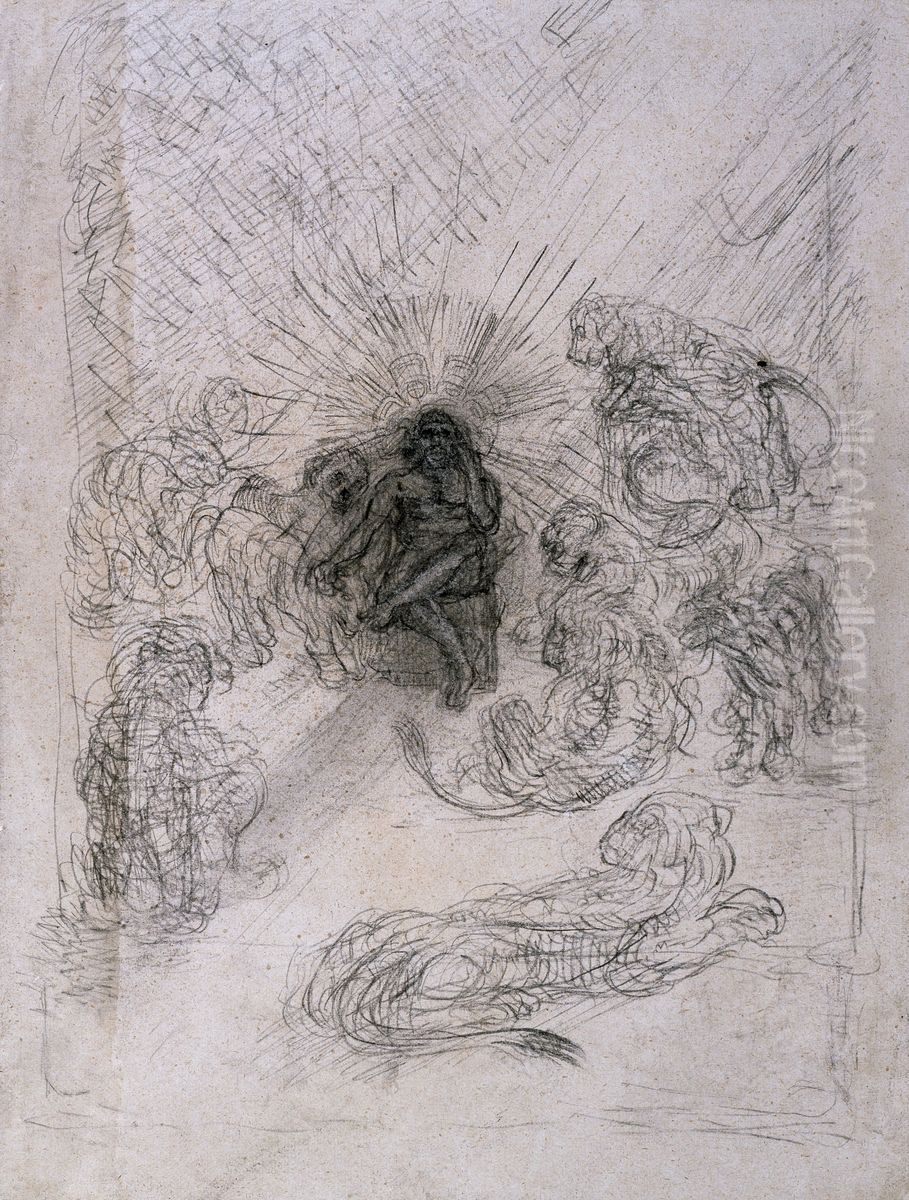 Daniel in the Lion's Den Oil Painting by James Ensor