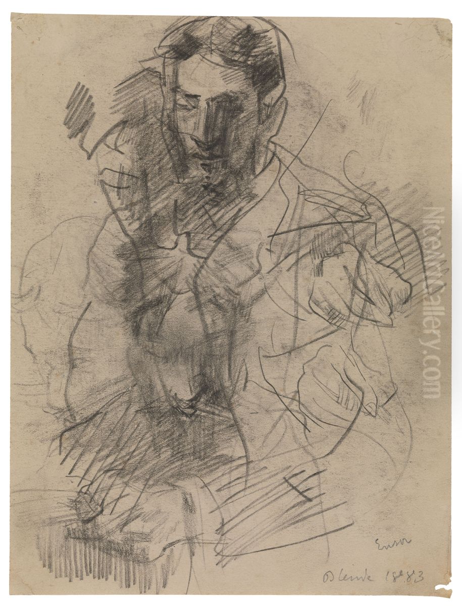 Portrait of the Artist Willy Finch Oil Painting by James Ensor