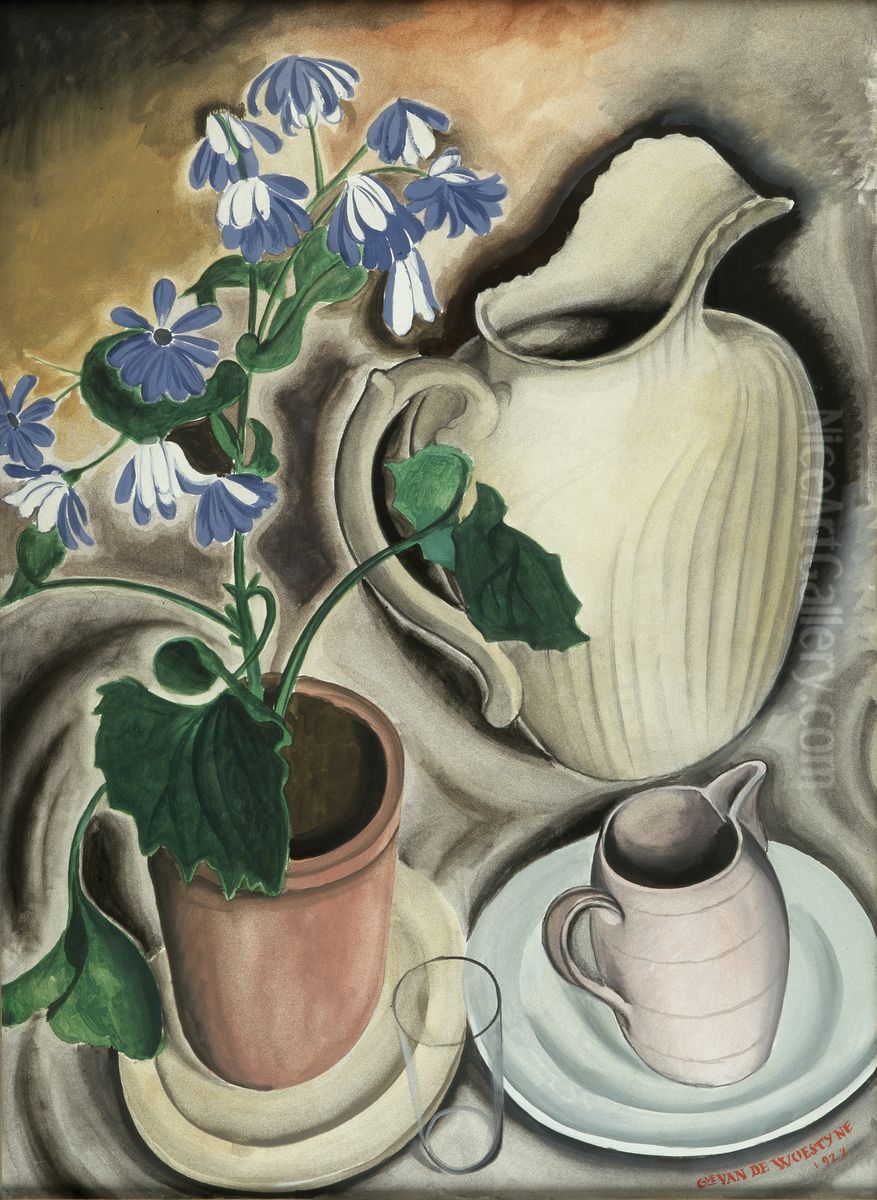 Still life with ragwort Oil Painting by Gustave Van De Woestijne