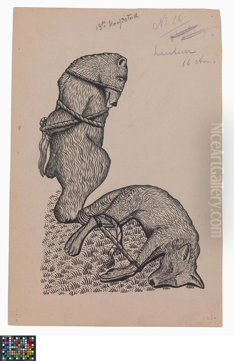 How Reinaert devises a new trick to get free and exterminate his enemies Oil Painting by Gustave Van De Woestijne How Reinaert devises a new trick to get free and exterminate his enemies Oil Painting by Gustave Van De Woestijne