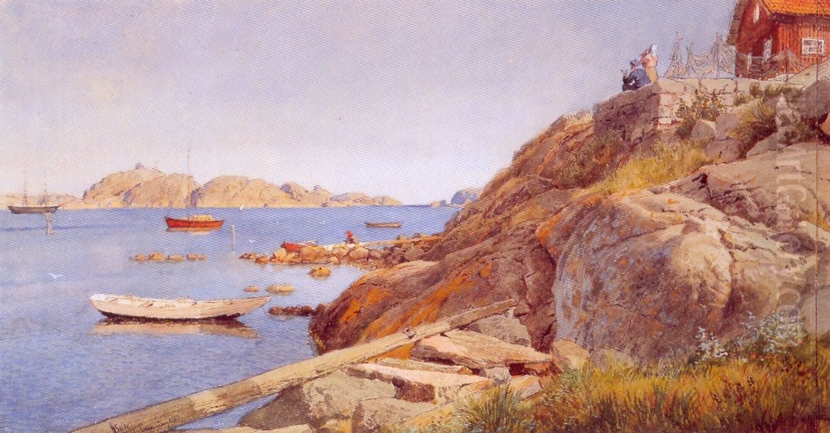 Landscape by Stavern Oil Painting by Hans Gude
