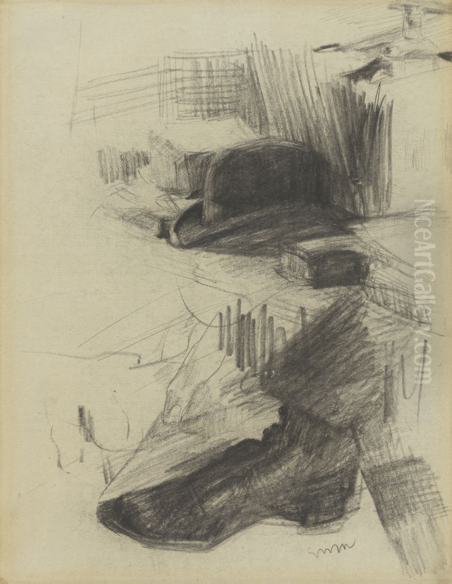 Bolhoed en schoen Oil Painting by James Ensor