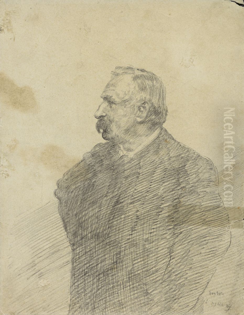 Portret van Ernest Rousseau Oil Painting by James Ensor