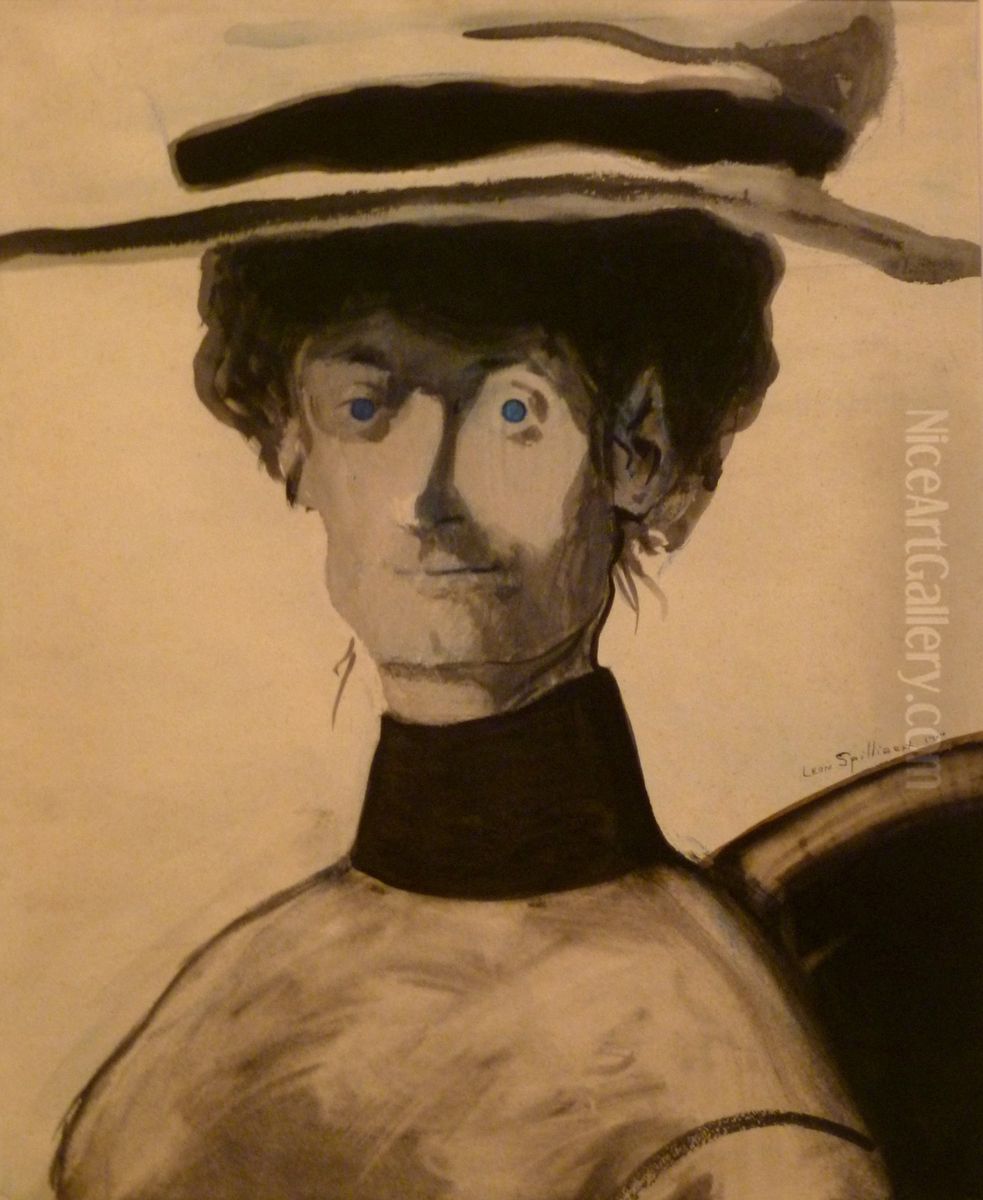 Vrouw met roze hoed Oil Painting by Leon Spilliaert