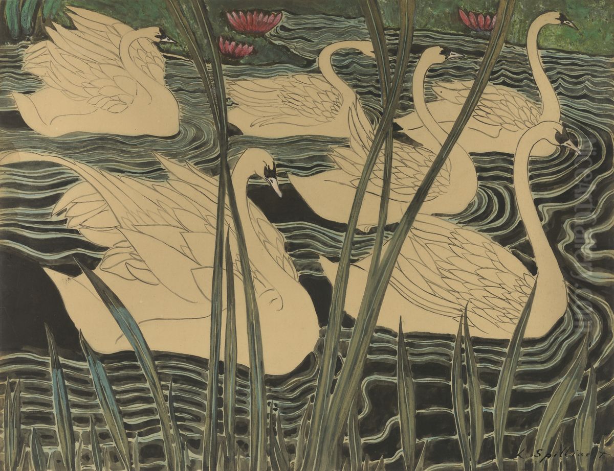 Zwanen Oil Painting by Leon Spilliaert