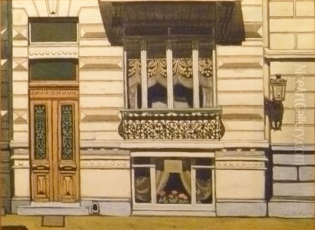 Huis in de Peter Benoitstraat, Oostende Oil Painting by Leon Spilliaert