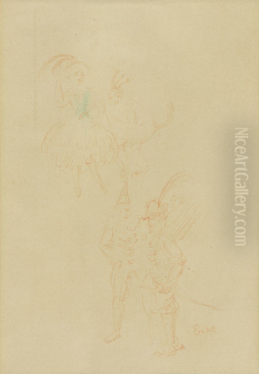 Figuren uit de liefdestuin Oil Painting by James Ensor