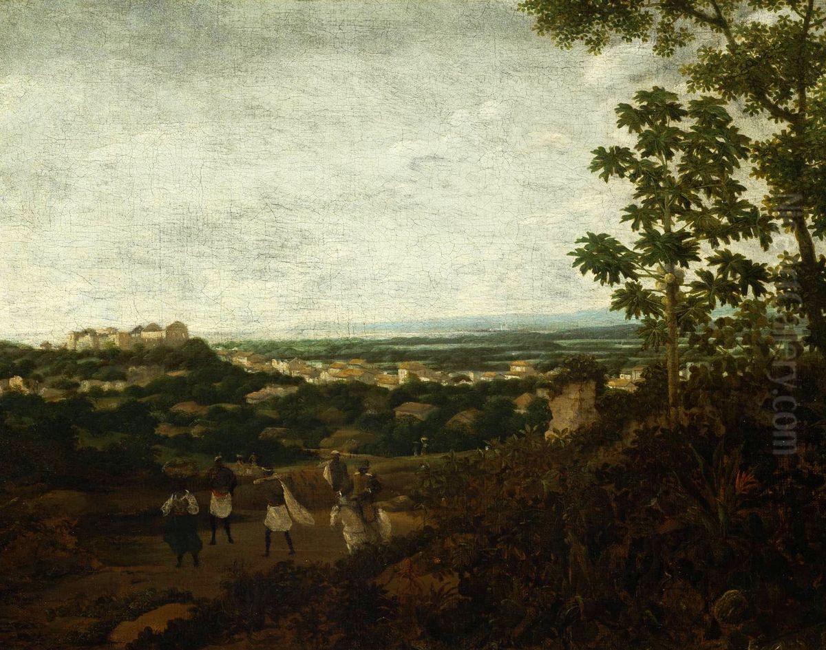 Brazilian landscape (Partial view of Olinda). Oil Painting by Frans Post