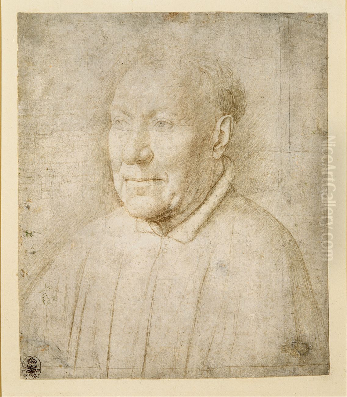 Portrait of Cardinal Niccolo Albergati Oil Painting by Jan Van Eyck