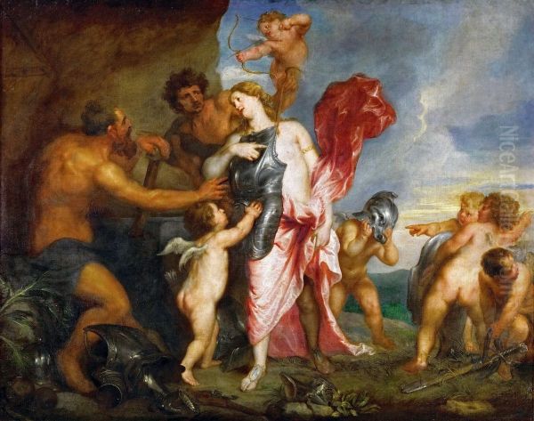 Thetis empfangt von Hephaistos die Waffen fur Achill Oil Painting by Sir Anthony Van Dyck
