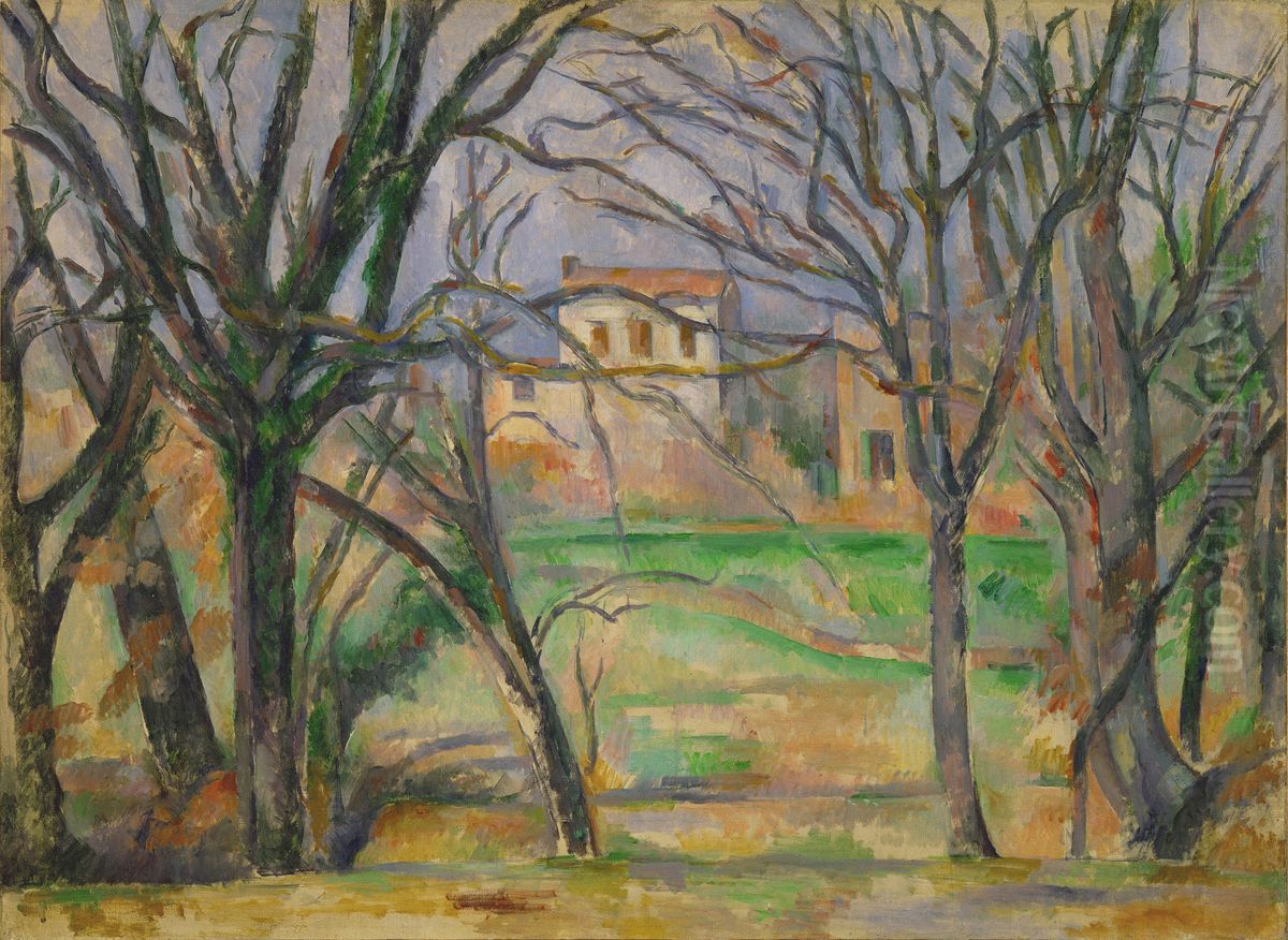 Arbres et maisons Oil Painting by Paul Cezanne