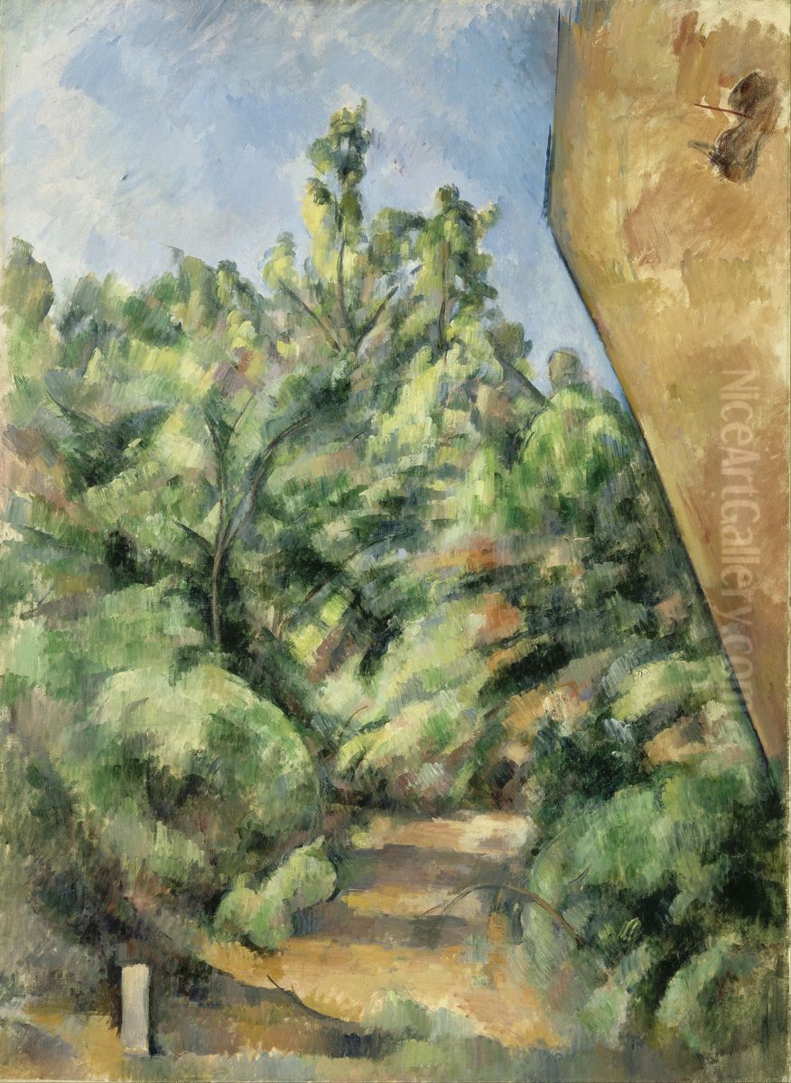 The Red Rock Oil Painting by Paul Cezanne