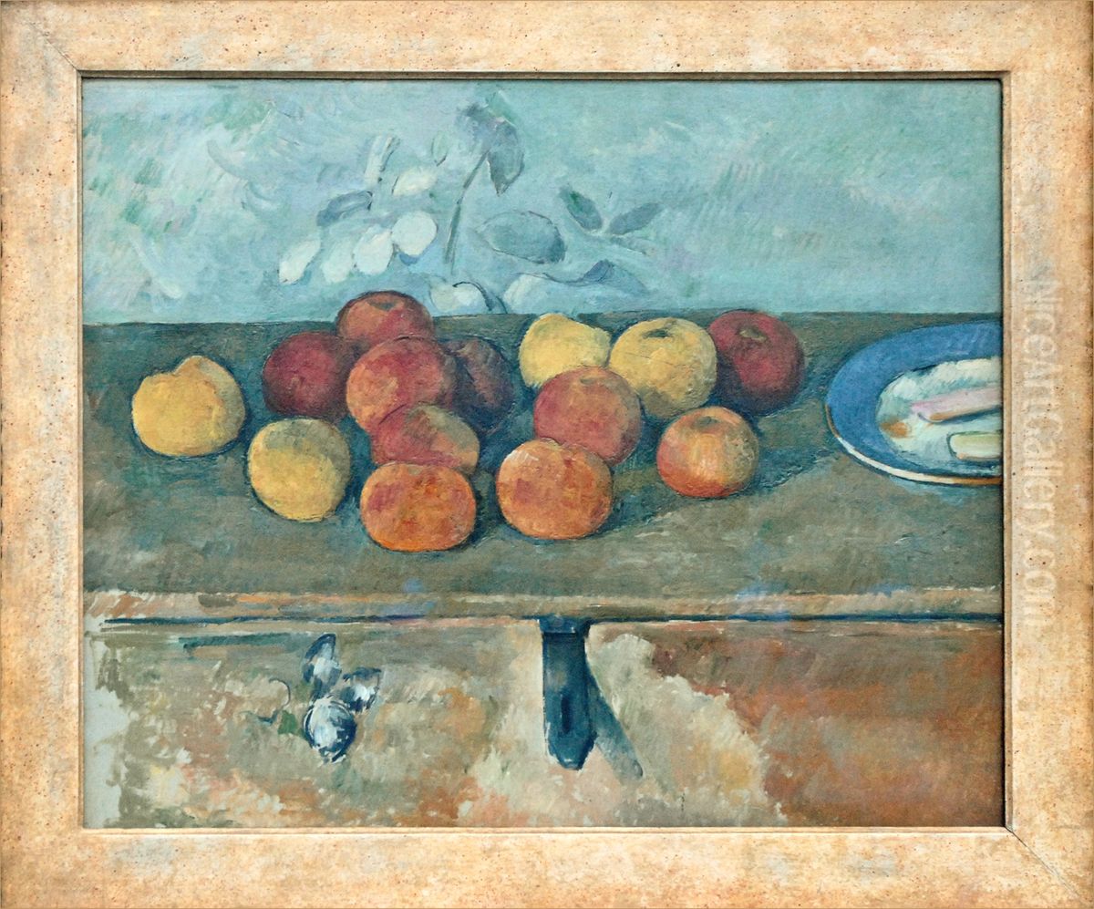 Apple and biscuits Oil Painting by Paul Cezanne