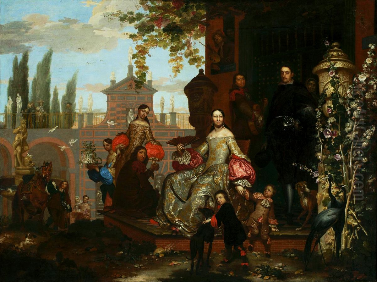Family portrait Oil Painting by Jan van, the Younger Kessel