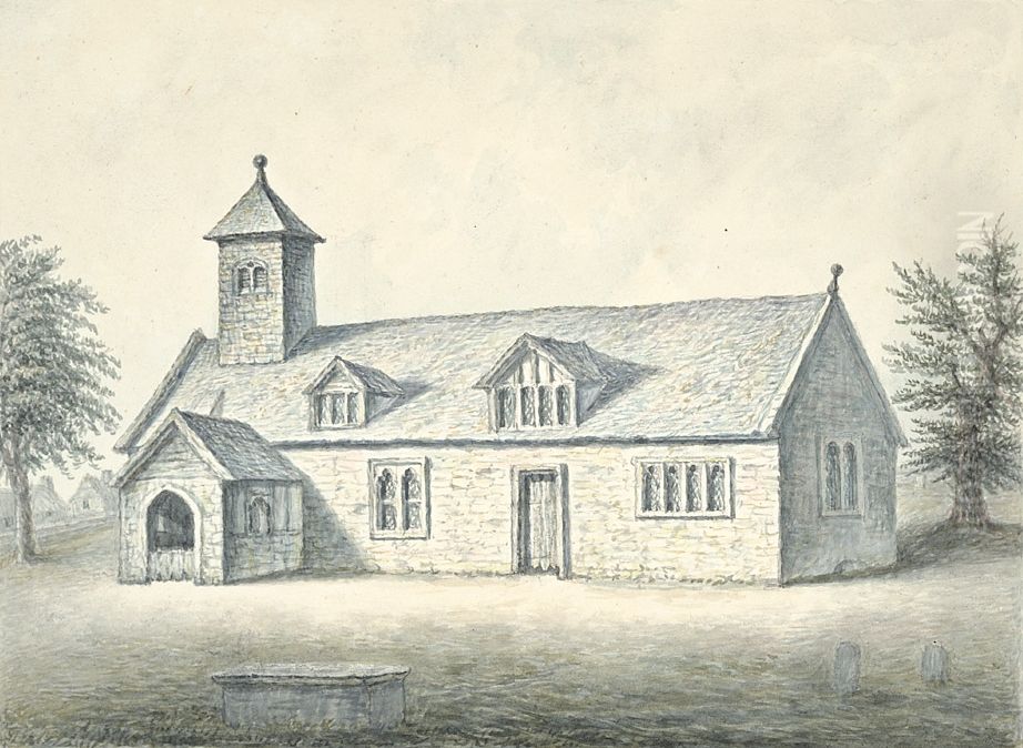 Castell Caerenion Oil Painting by John Ingleby