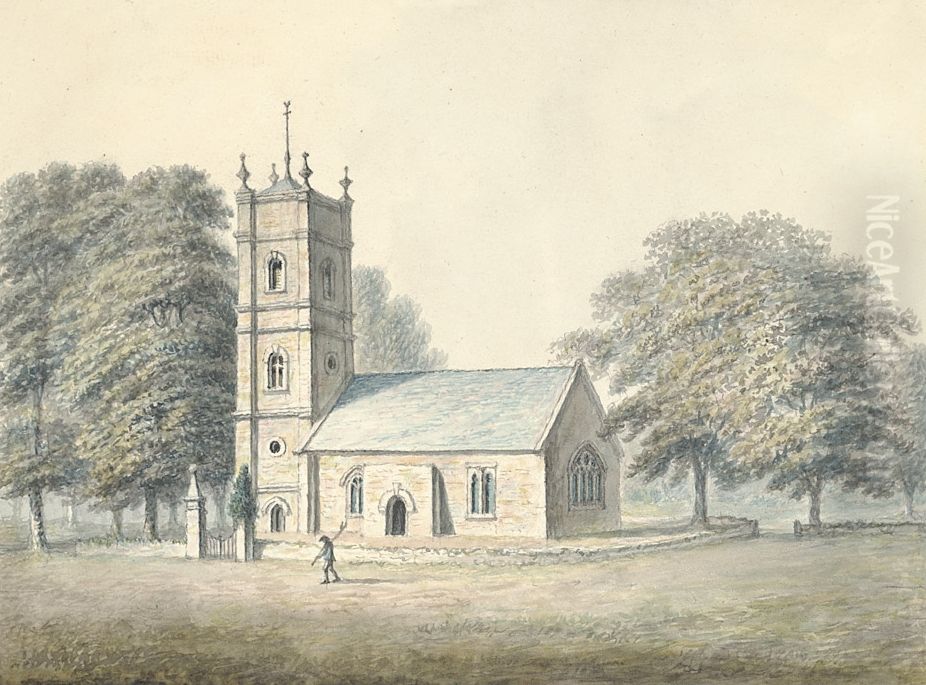 Chapel at Lower Berwick Oil Painting by John Ingleby