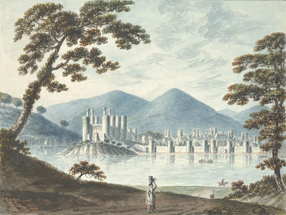 Conway from above the Ferry Oil Painting by John Ingleby