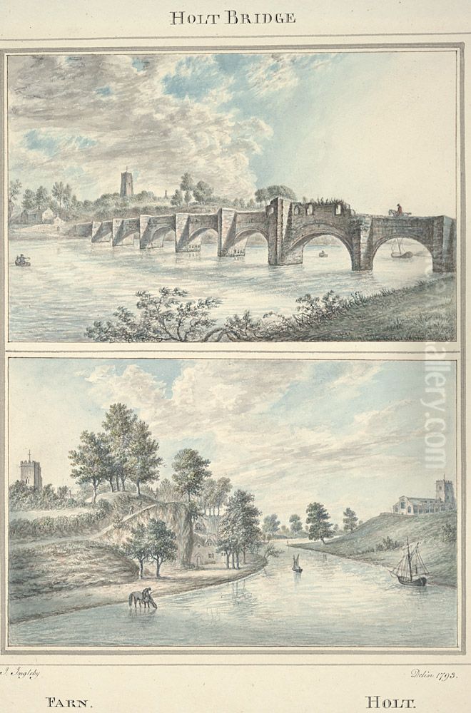 Holt Bridge ; Farn., Holt Oil Painting by John Ingleby