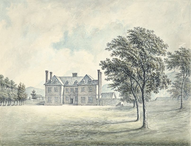 Llandreinio Hall Oil Painting by John Ingleby