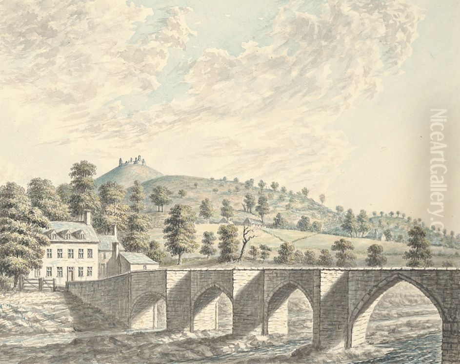 Llangollen, Castle Dinas Bran Oil Painting by John Ingleby
