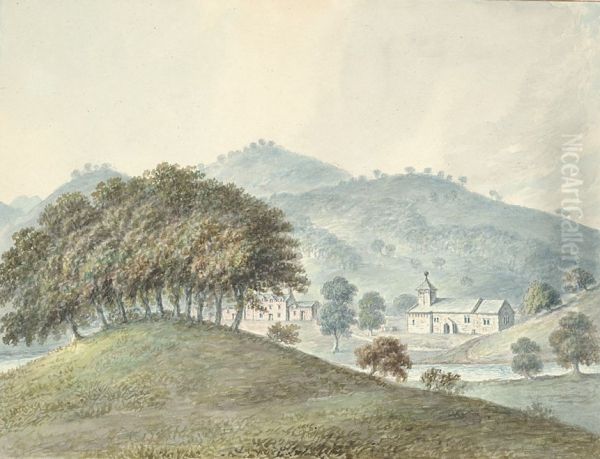 Llanllwchaiarn Oil Painting by John Ingleby