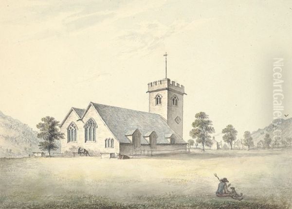 Meifod Oil Painting by John Ingleby