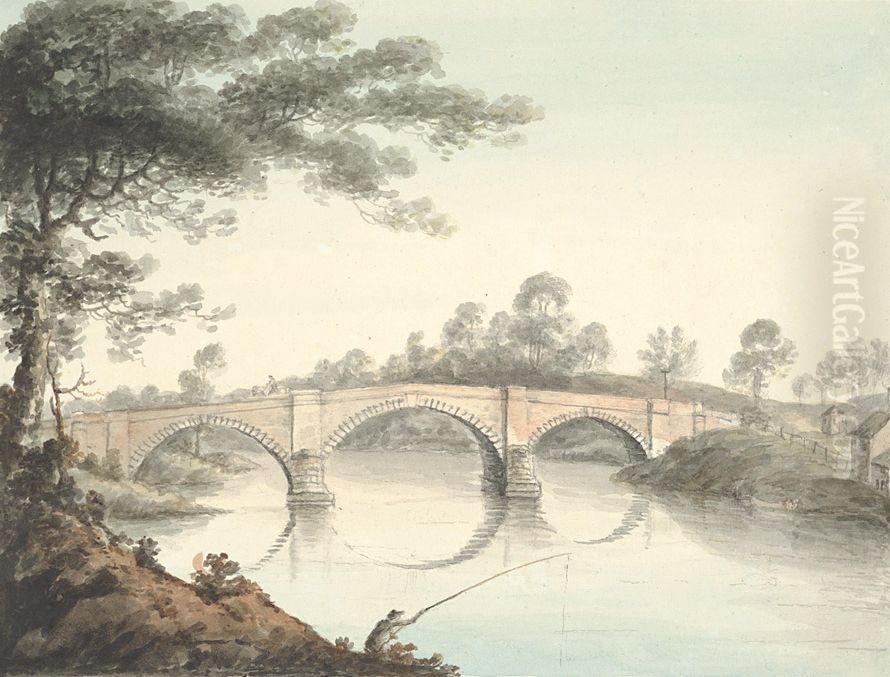 Montford Bridge Oil Painting by John Ingleby