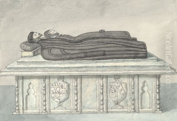 Monument of Richard Onslow in old St. Chad's Church Oil Painting by John Ingleby
