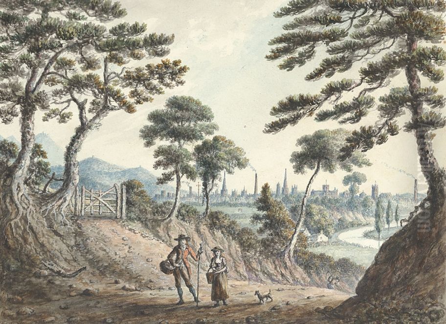View from Eccleston Hill of Chester &c Oil Painting by John Ingleby