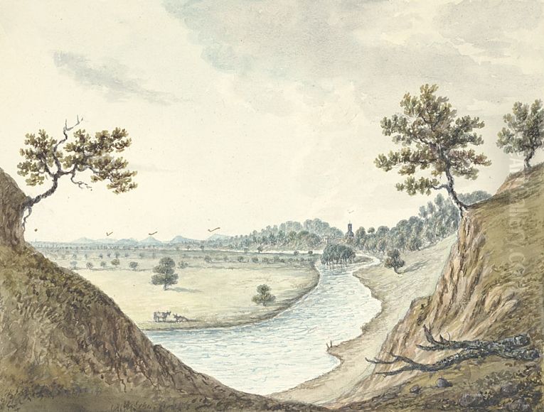 View of the River Severn Oil Painting by John Ingleby