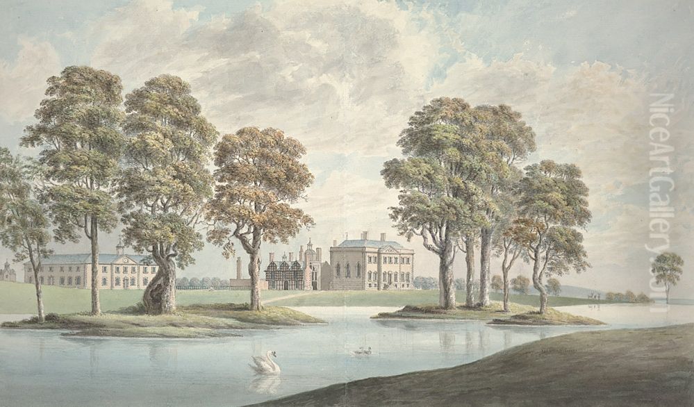 Wynne Stay, seat of Sir Watkins Williams Wynne Oil Painting by John Ingleby