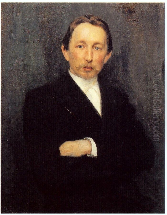 Portrait of the ArtistApollinary Vasnetsov Oil Painting by Nikolai Dmitriyevich Kuznetsov