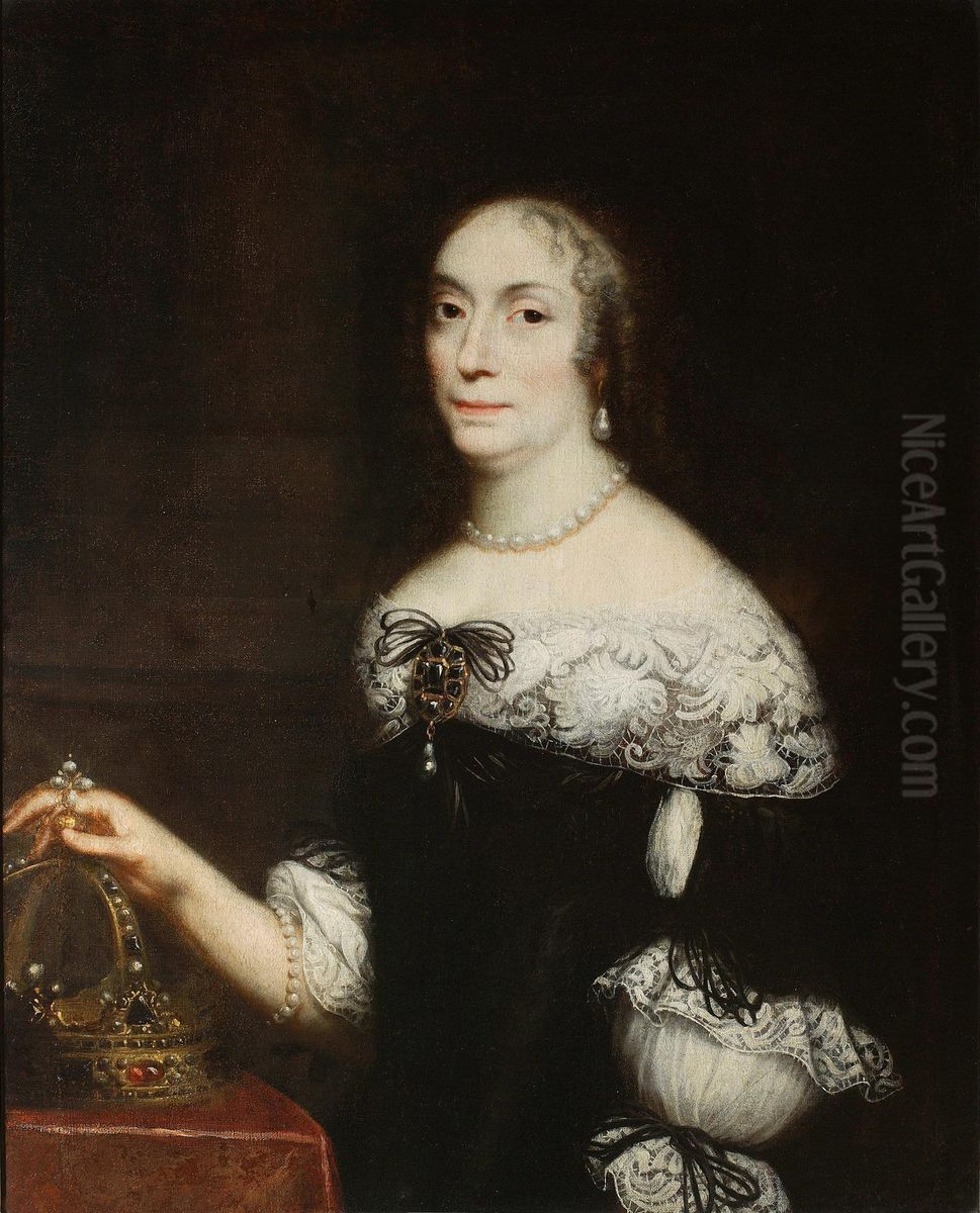 Portrait of Queen Marie Louise Gonzaga Oil Painting by Daniel Schultz