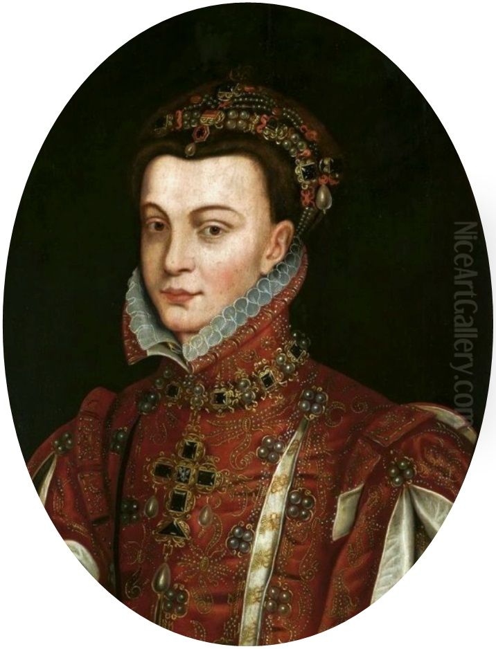 Portrait of Elisabeth of Valois (1545-1568), queen of Spain Oil Painting by Alonso Sanchez Coello